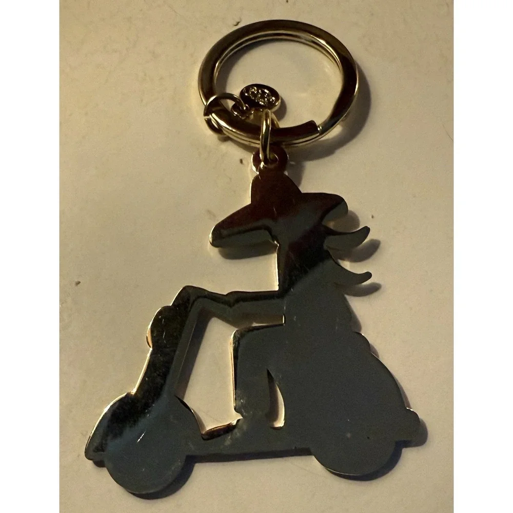 NEW Rifle Paper Co. Enamel Keychain Gold Tone Purse Charm Scooter Vespa Vroom